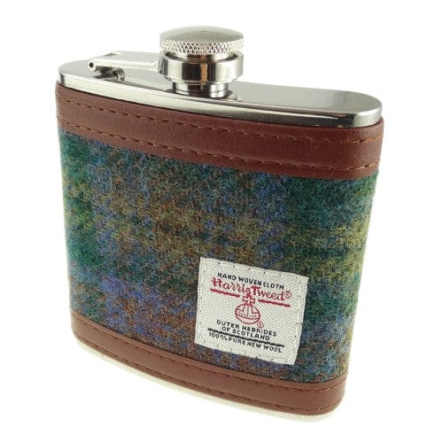 In this photo Hip Flask in Skye Tartan - Harris Tweed - Glen Appin of Scotland Mood4Whisky