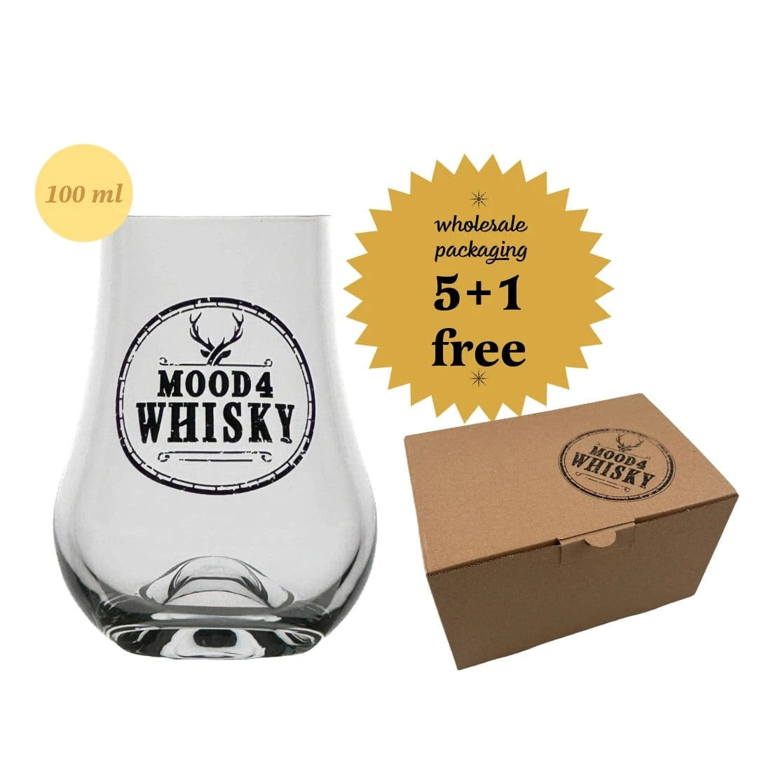 In this photo Mood4Whisky – Whisky Taster with logo - Tulip-Shaped –100 ml Mood4whisky