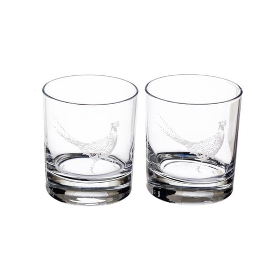 In this photo Whisky Glass Engraved Pheasant 2 Pieces - Just Slate Company Scotland Mood4whisky