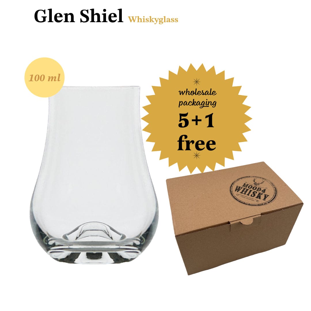 In this photo Whisky glass Glen Shiel ★★★★★ - 100 ml - 5+1 free - Wholesale packaging - Mood4Whisky MoodCompanyNL