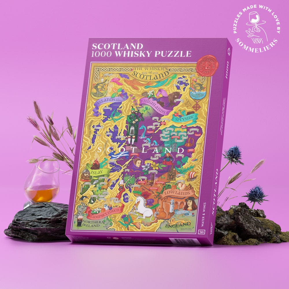 Water & Wines – Whisky Jigsaw Puzzle – Scotland Map – 1000 Pieces - Mood4whisky