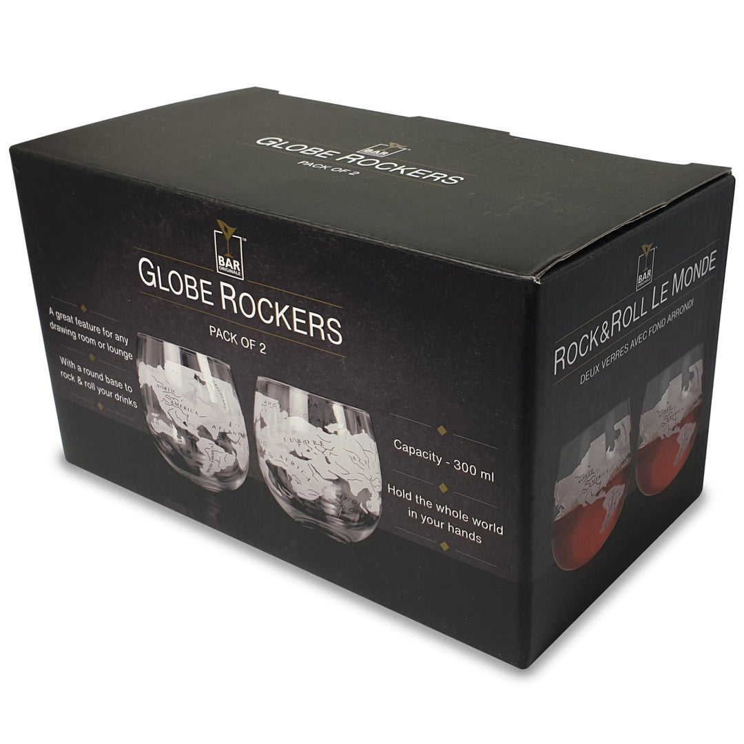 Whiskey Glass – Globe Rockers – High - Quality Glass – Set of 2 - Mood4whisky